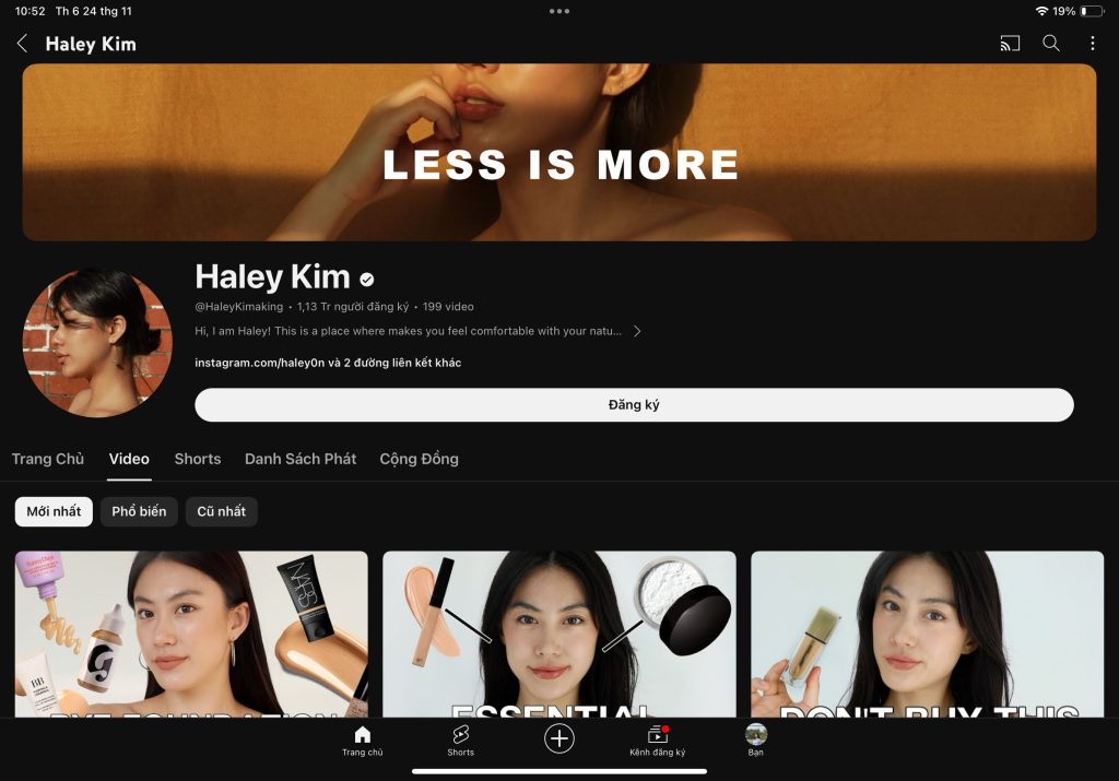 Haley Kim và phong cách trang điểm tối giản.