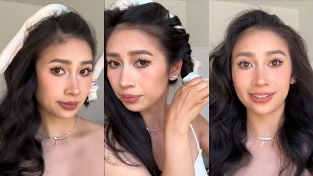 Vào sáng hôm sau hoặc khi tóc đã nguội, gỡ bím tóc ra và bạn sẽ sở hữu ngay mái tóc uốn xoăn sóng nước mềm mại, tự nhiên