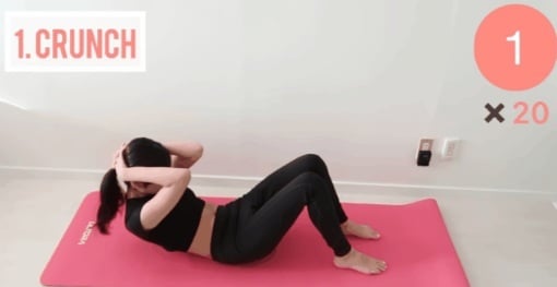Đây là động tác cơ bản và cũng mang đến hiệu quả cao trong quá trình tập bụng