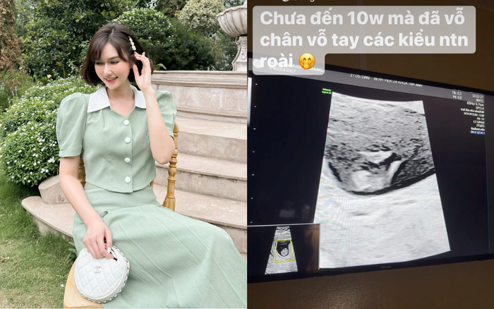 Diễn viên Hương Giang khoe đoạn video siêu âm ghi lại cảnh nhóc tỳ trong bụng