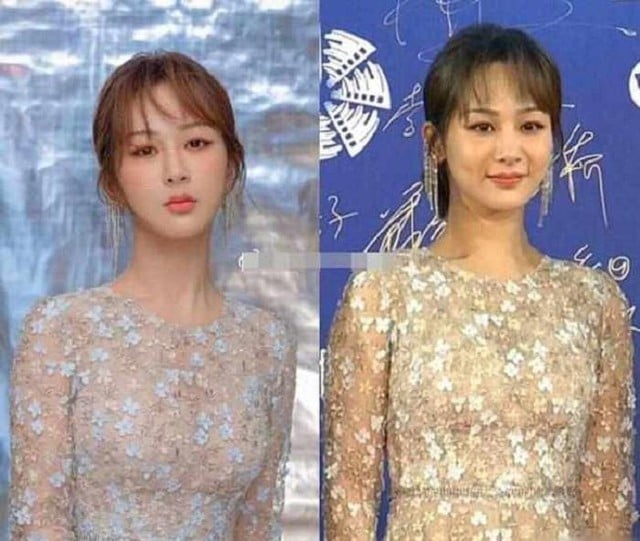 Cô lộ khuyết điểm chiếc mũi kỳ lạ và làn da sần sùi do đánh nền quá tay.