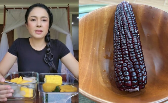 Việt Trinh thường ăn ngô luộc hoặc hấp