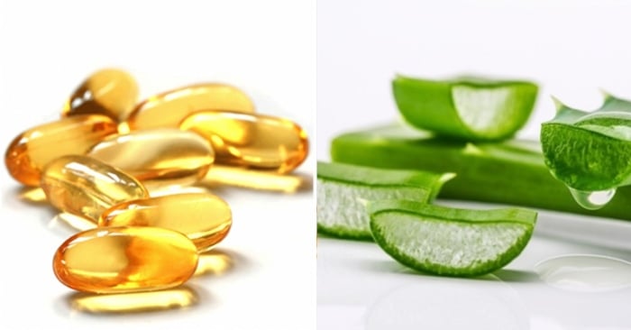 Nha đam và vitamin E kết hợp sẽ tạo nên một loại mặt nạ ngủ có công dụng dưỡng trắng và làm sáng da.