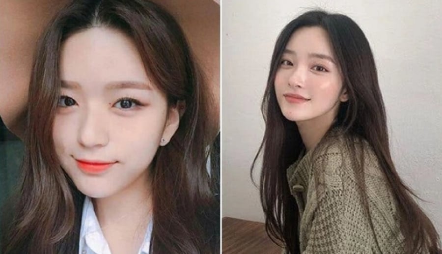 Kiểu tóc thẳng tự nhiên với đường rẽ ngôi giữa luôn là biểu tượng của sự tinh tế và sang trọng