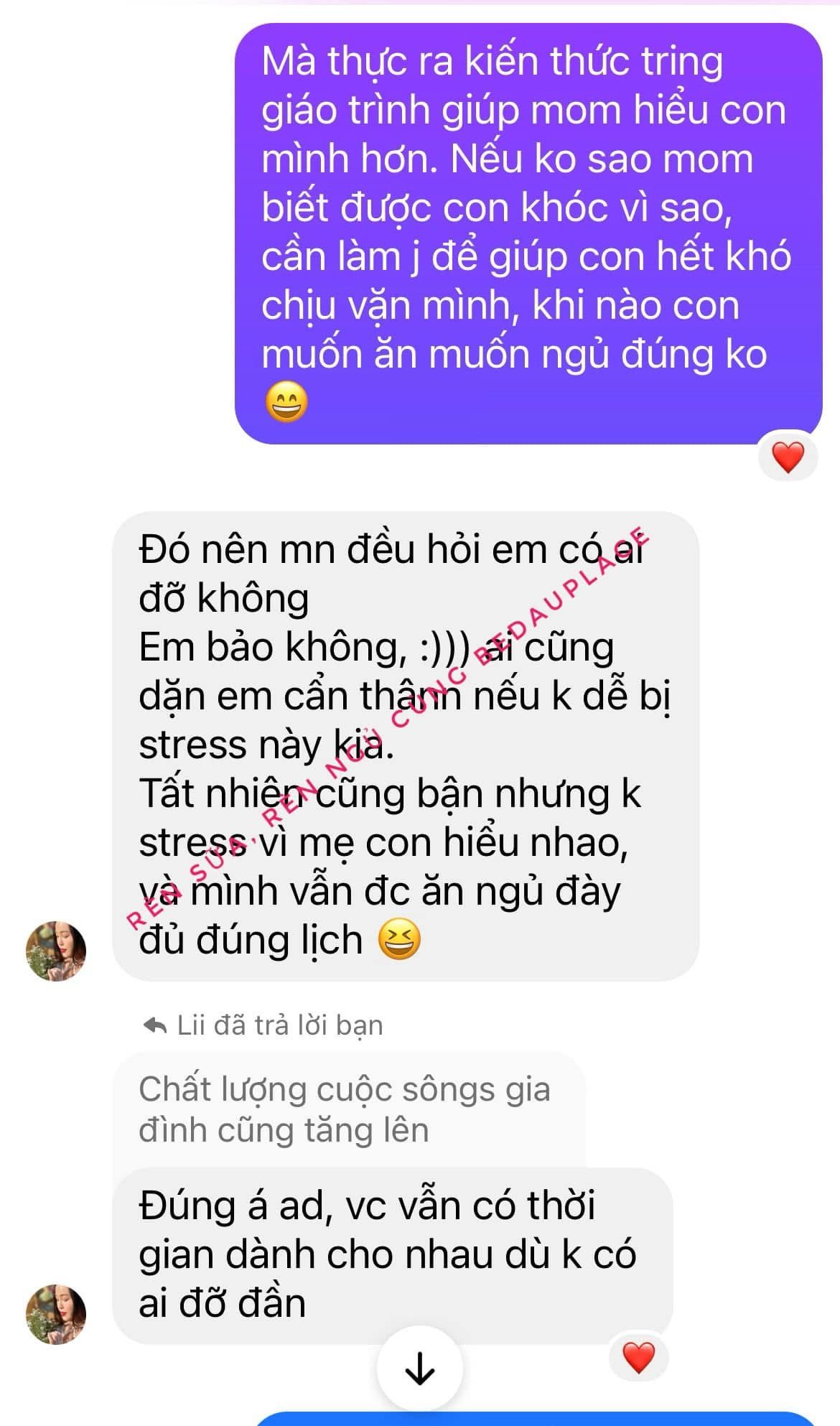 Feedback Giáo trình Rèn Sữa, Rèn Ngủ, Rèn Ăn dặm