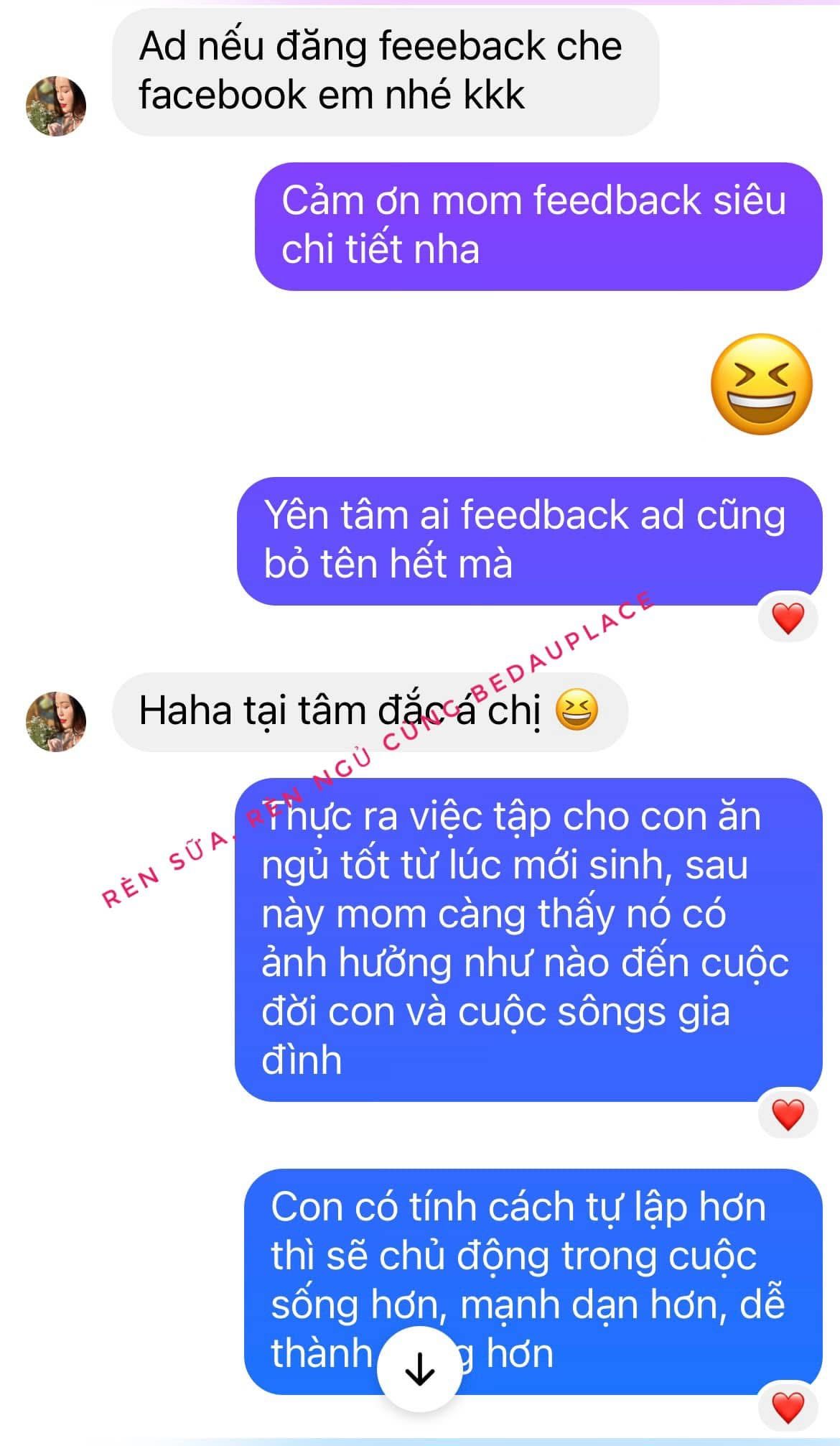 Feedback Giáo trình Rèn Sữa, Rèn Ngủ, Rèn Ăn dặm Feedback Giáo trình Rèn Sữa, Rèn Ngủ, Rèn Ăn dặm