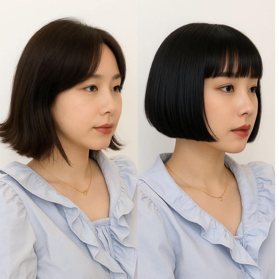 Tóc ngắn vểnh ra ngoài trông không chỉnh chu
