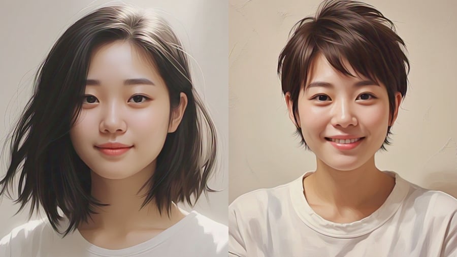 Người mặt tròn vẫn có thể lựa chọn tóc lob với độ dài ngang vai hoặc kiểu tóc pixie.
