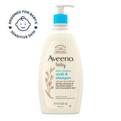 Sữa tắm gội cho bé 2 trong 1 Aveeno Baby Wash and Shampoo 532ml