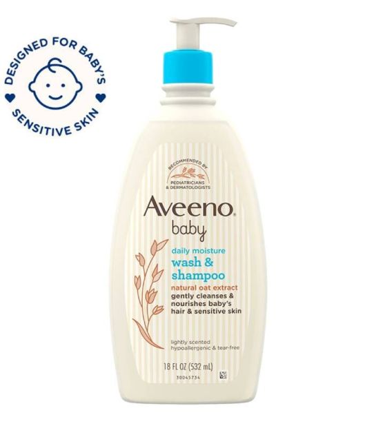 Sữa tắm gội cho bé 2 trong 1 Aveeno Baby Wash and Shampoo 532ml
