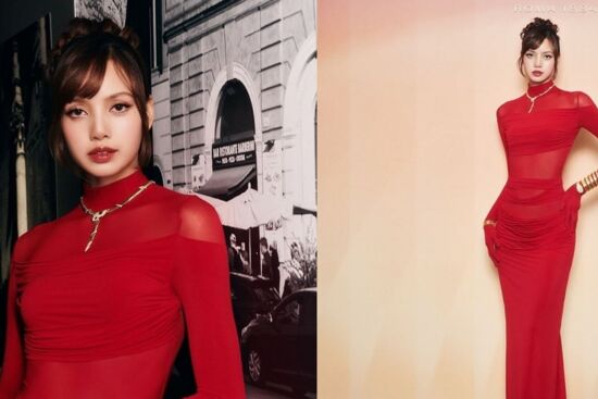 Lisa diện váy kín bưng vẫn khéo khoe được đường cong cơ thể chuẩn đồng hồ cát