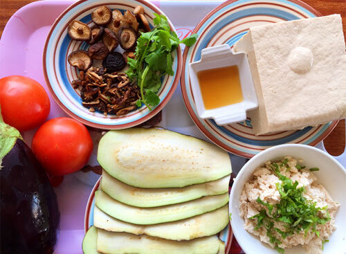 Đậu phụ trộn cà tím