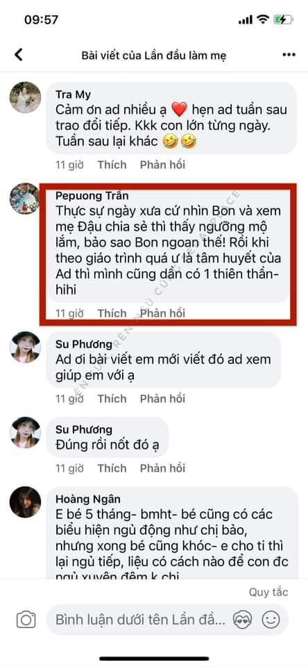 Feedback Giáo trình Rèn sữa & Rèn ngủ giúp bé ăn tốt, ngủ ngoan, luôn vui vẻ